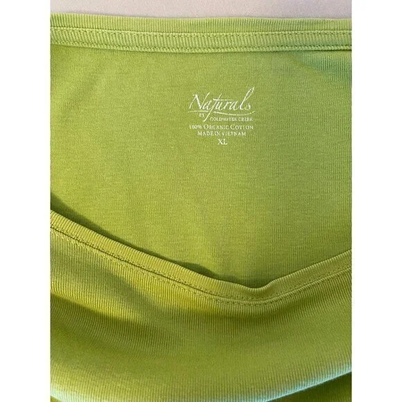 Naturals Coldwater Creek Women's Lime Green Pullover‎ Blouse Size XL - Picture 9 of 12